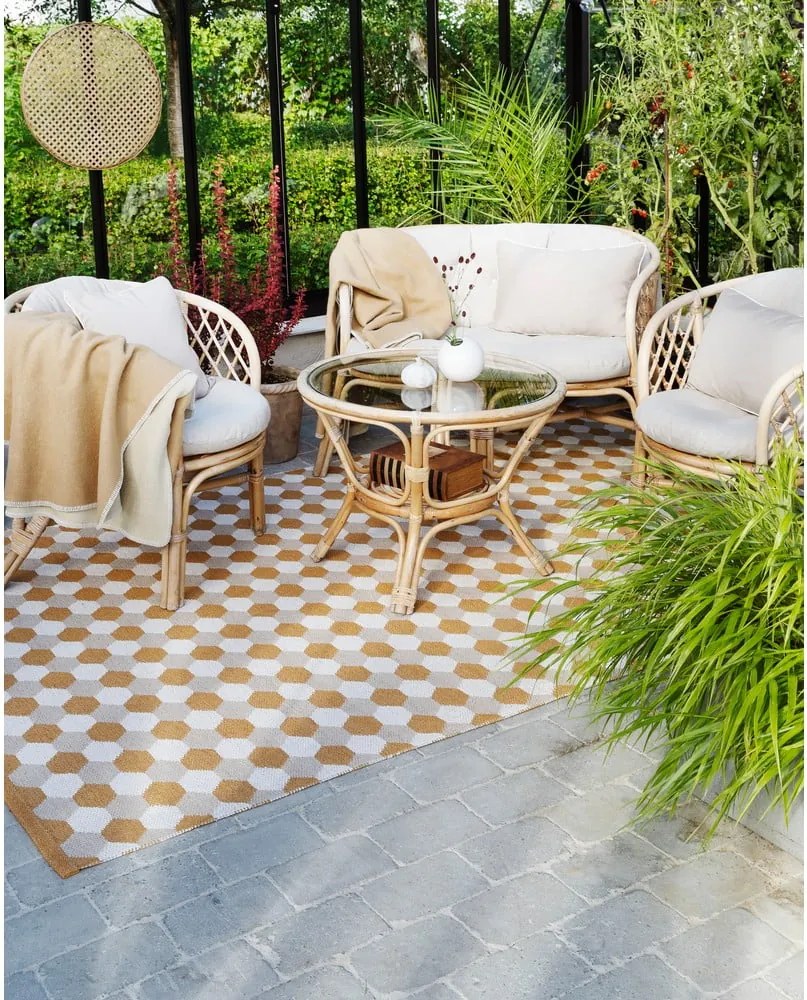 Tappeto da interno/esterno giallo ocra 60x70 cm Dana Ochre – Pappelina