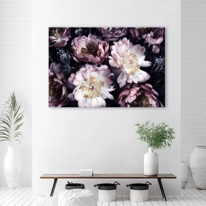 Quadro su tela, Giardino vintage per bouquet di fiori  Dimensioni 100x70