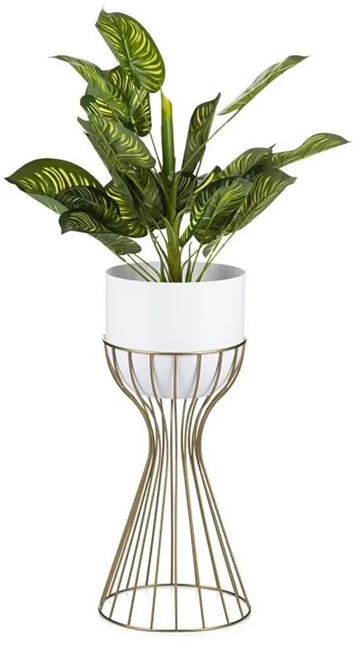 Vaso da fiori in metallo LOFT 46x20 cm oro/bianco