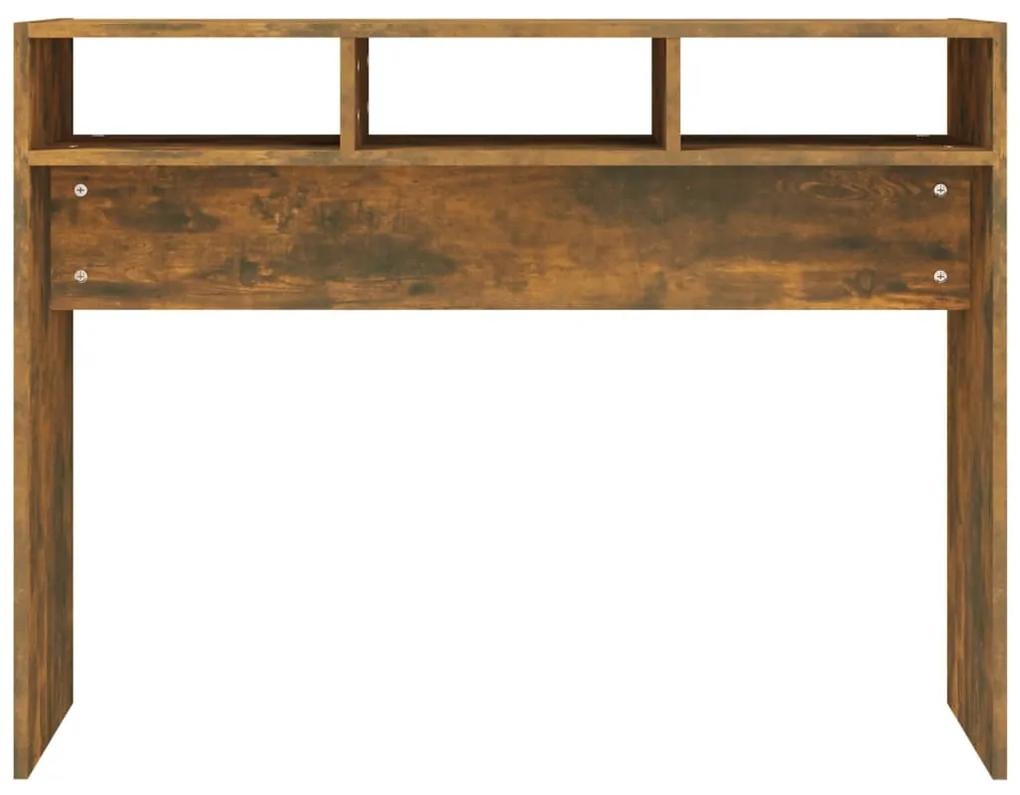 Tavolino consolle rovere fumo 105x30x80 cm in legno multistrato