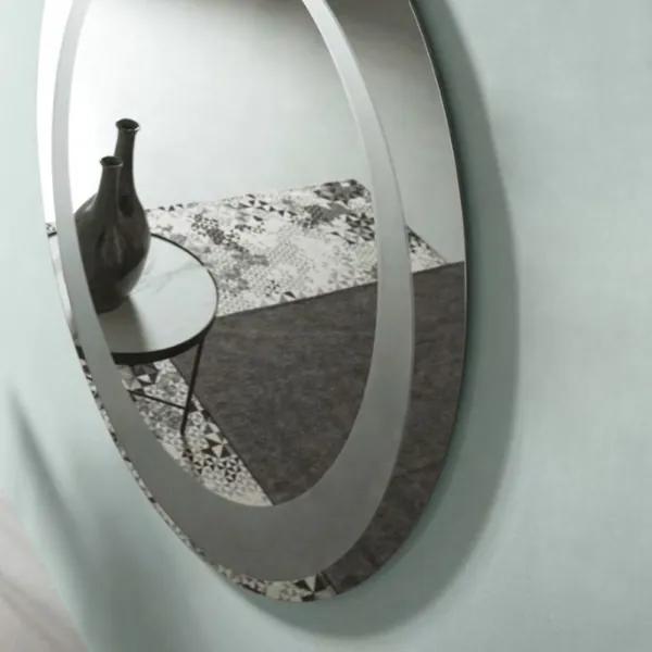 Specchio tondo con decorazione sabbiata D120 cm LEVI Fumč