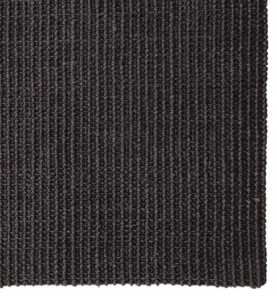 Tappeto in Sisal Naturale 80x200 cm Nero