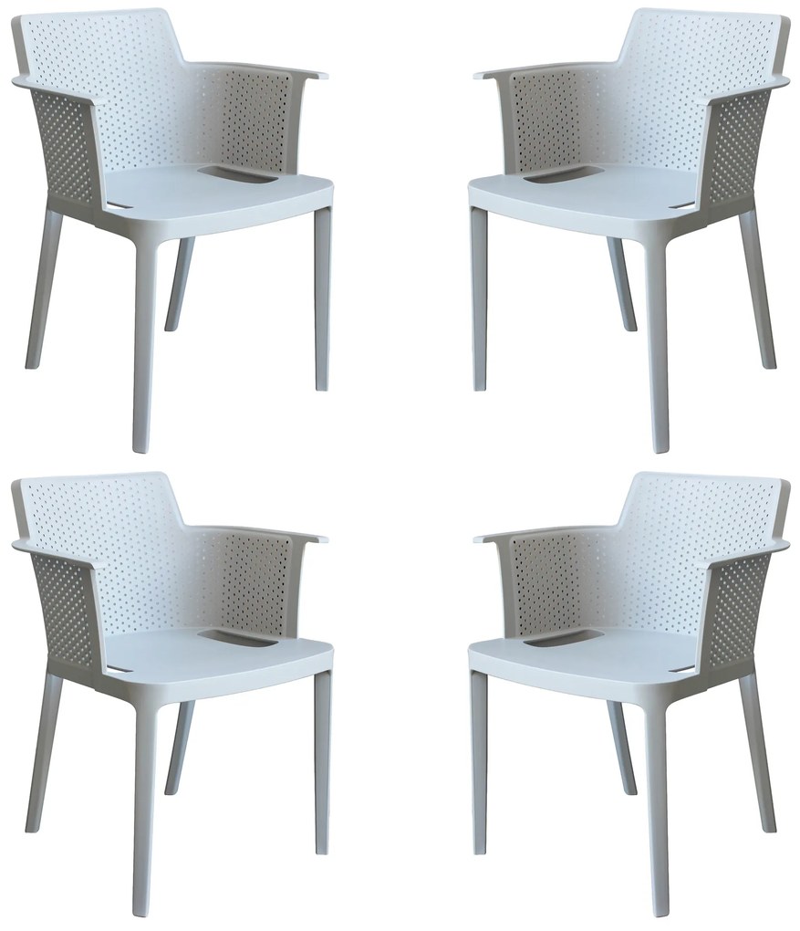 MAKKA - poltrona da esterno ed interno in plastica set da 4