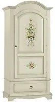 Armadio 1 porta in legno shabby bianco decorato 96x56x196 - Mobili 2G