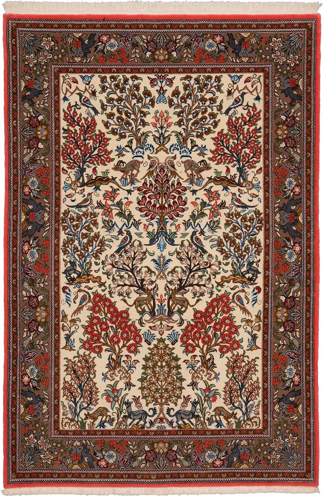 Ghom Tappeto persiano 210 x 140 Beige (Iran) Annodato A Mano