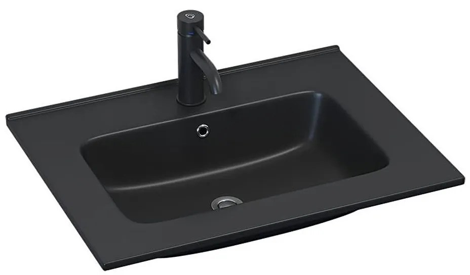 BATH DELUXE 06-060-27-02-00 - Lavabo da incasso LILLESNAD 61 x 46 cm ceramica/nero