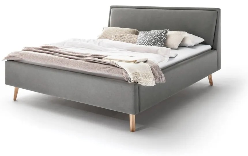 Letto matrimoniale imbottito grigio chiaro rete non inclusa 160x200 cm Frieda – Meise Möbel