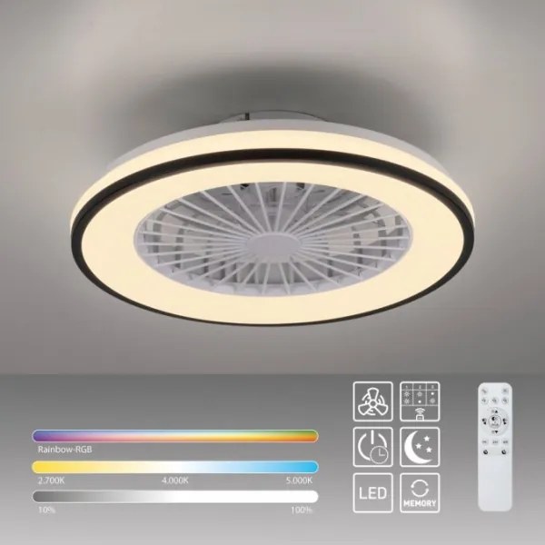 JUST LIGHT. 14447-18 - Ventilatore da soffitto LED RGBW LENO LED/44W/230V + DO