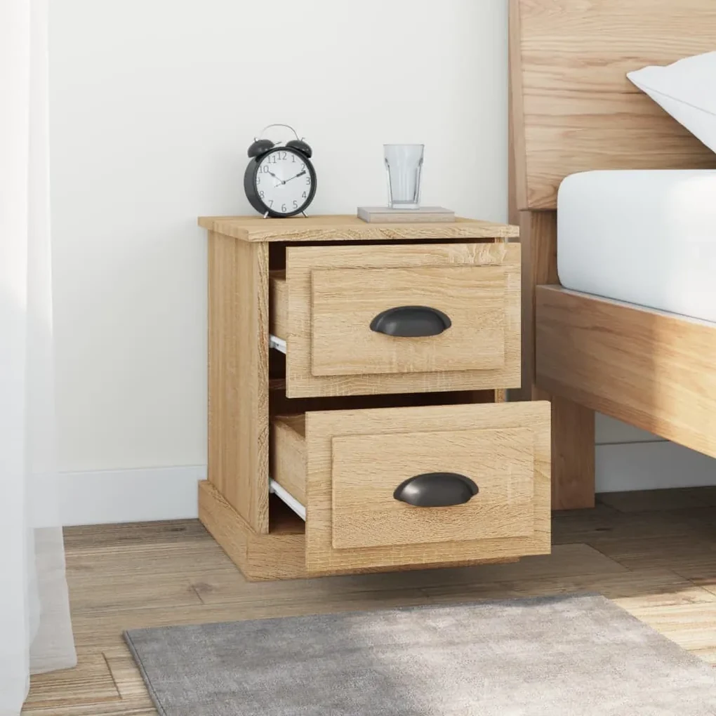 Comodino rovere sonoma 39x39x47,5 cm in legno multistrato
