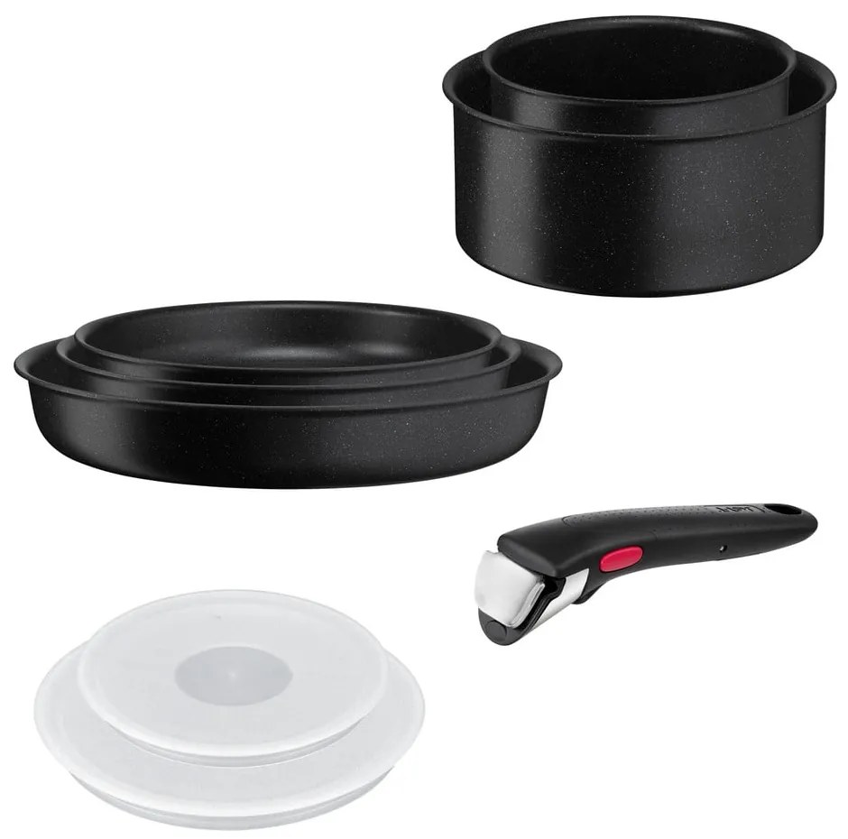 Set di pentole in alluminio 8 pezzi INGENIO Black stone L3998802 - Tefal