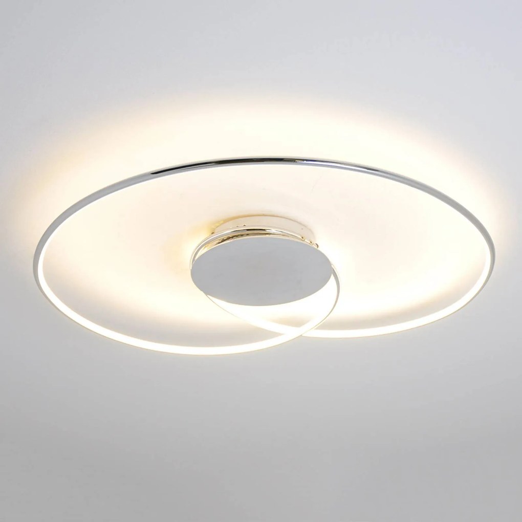 Lindby plafoniera a LED Joline, 74 cm, colore cromo, metallo