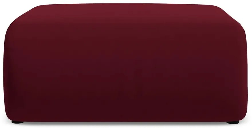 Poggiapiedi burgundy con rivestimento in velluto Ekahi – Makamii