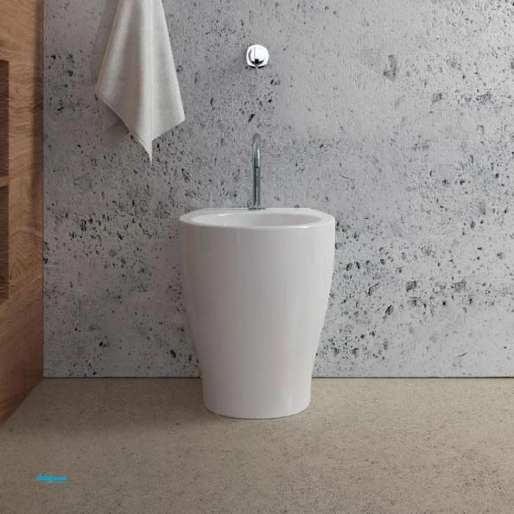 Domus Falerii "Mascalzone" Bidet Terra Filo Muro Bianco Lucido