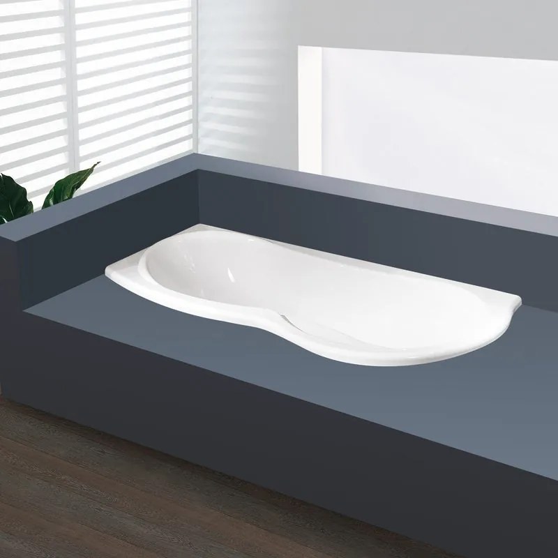 Vasca KEKKY 70 x 170 cm bianco solo guscio senza telaio con schienale sx solo per incasso