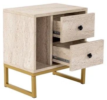 Comodino GLIMMER 50x45,2 cm beige/oro