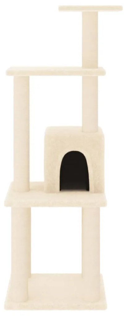 Albero per gatti con tiragraffi in sisal crema 105 cm