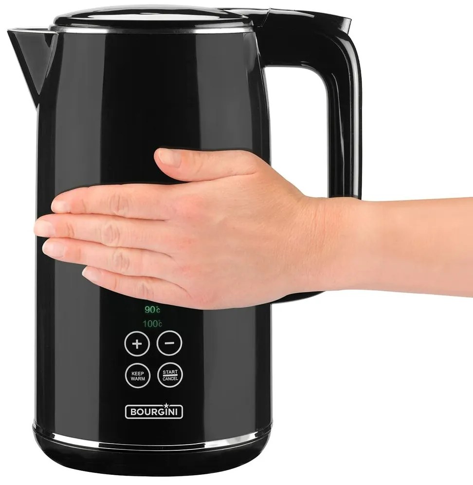 Bollitore Bourgini 235011 KETTLE 2200 W Nero 1,7 L