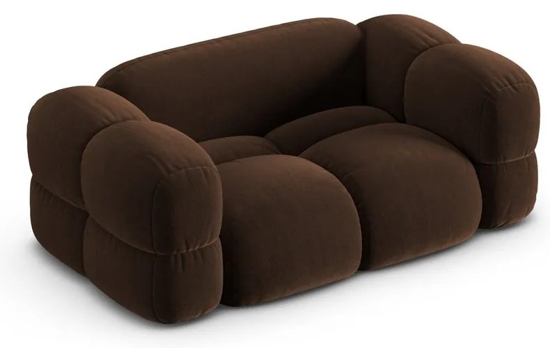 Divano marrone scuro con rivestimento in velluto 180 cm Loretto – Cosmopolitan Design