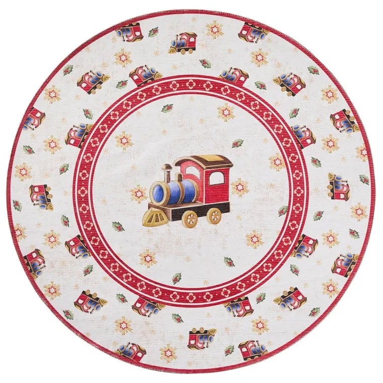 Tappeto rotondo rosso a tema natalizio ø 160 cm Toy's Delight Train – Villeroy&amp;Boch
