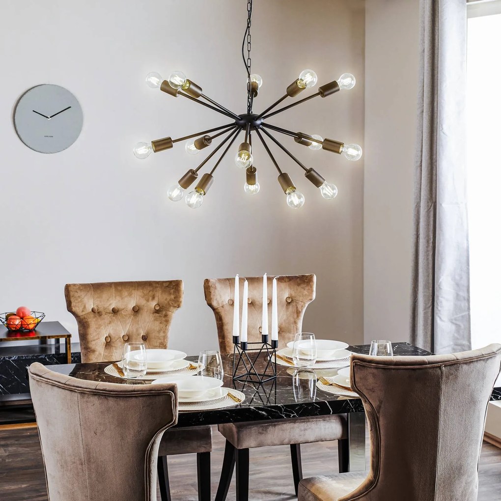 Nowodvorski Lighting Lampada a sospensione Rod Black XV, nera, 15 luci