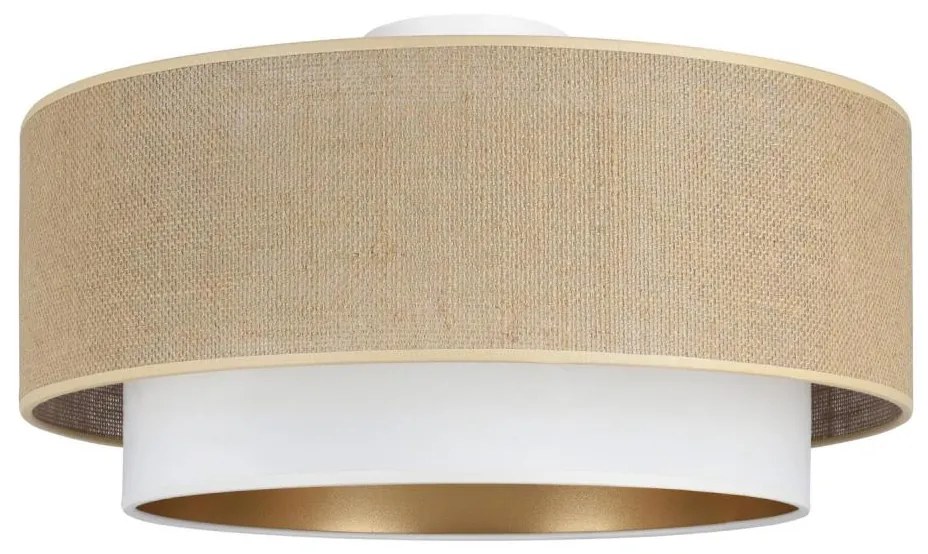 Plafoniera SARTA 1xE27/60W/230V diam. 45 cm bianco/iuta