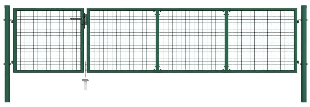Cancello Di Recinzione İn Acciaio 350x75 Cm Verde /
