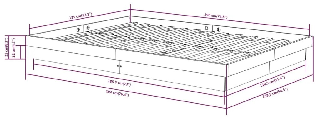 Giroletto in Legno Massello 135x190 cm Double