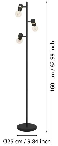 Eglo 900179 - Lampada da terra LURONE 3xE27/10W/230V