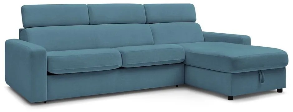 Divano angolare blu allungabile (con composizione variabile) Monaco – Bobochic Paris