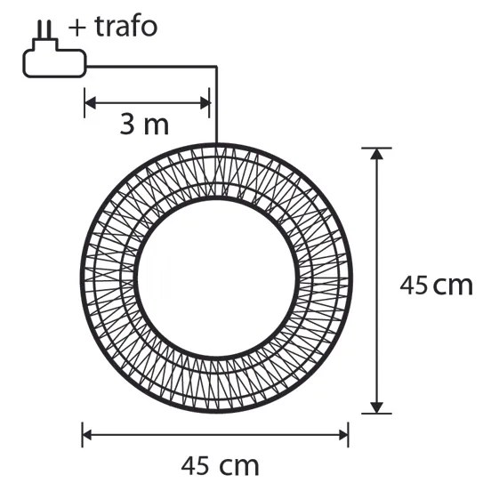 Lampada a sospensione natalizia a forma di ghirlanda argento 45 cm incl. LED IP44 - Nawa
