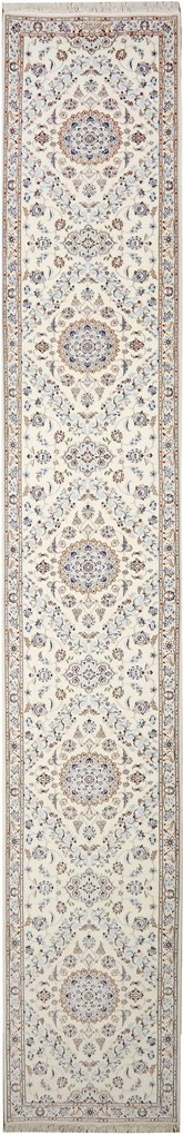 Nain Tappeto persiano 80x540 Beige (Iran) Annodato A Mano