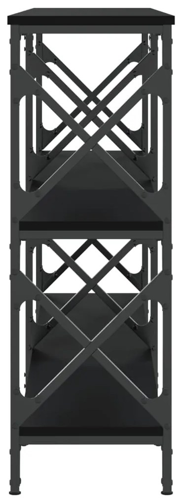 Tavolino consolle nero 200x28x80,5 cm in legno multistrato