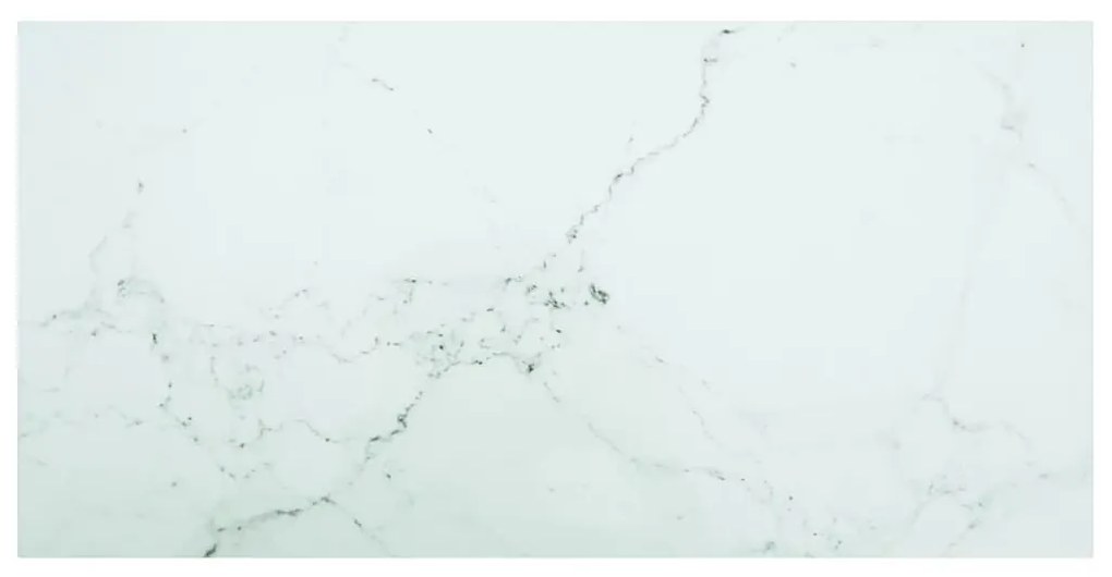 Piano Tavolo Bianco 100x50 Cm 6mm Vetro Temperato Design Marmo /