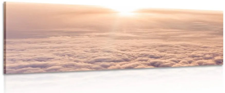 Quadro su tela – Tramonto dalla finestra dell'aereo
