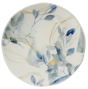 Set da tavola 24 pezzi in porcellana, bianco/blu