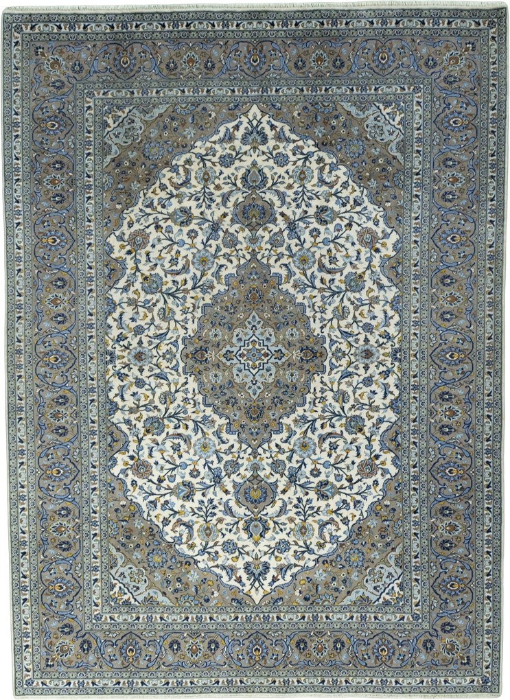 Kashan Tappeto persiano 350 x 250 Beige (Iran) Annodato A Mano