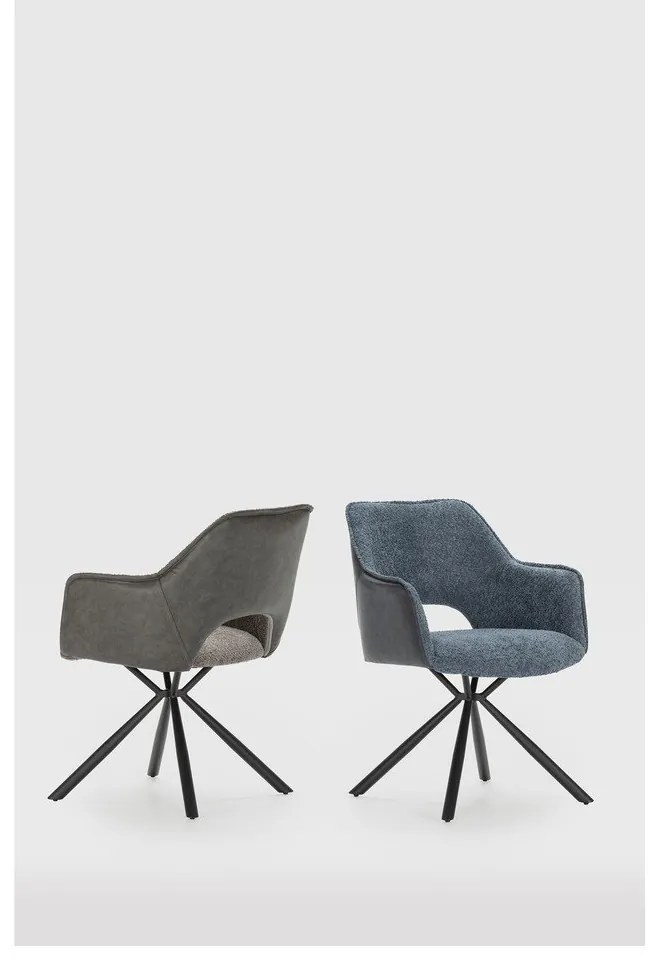 Set di sedie da pranzo grigia in imbottito con braccioli 2 pz Mariel – Marckeric