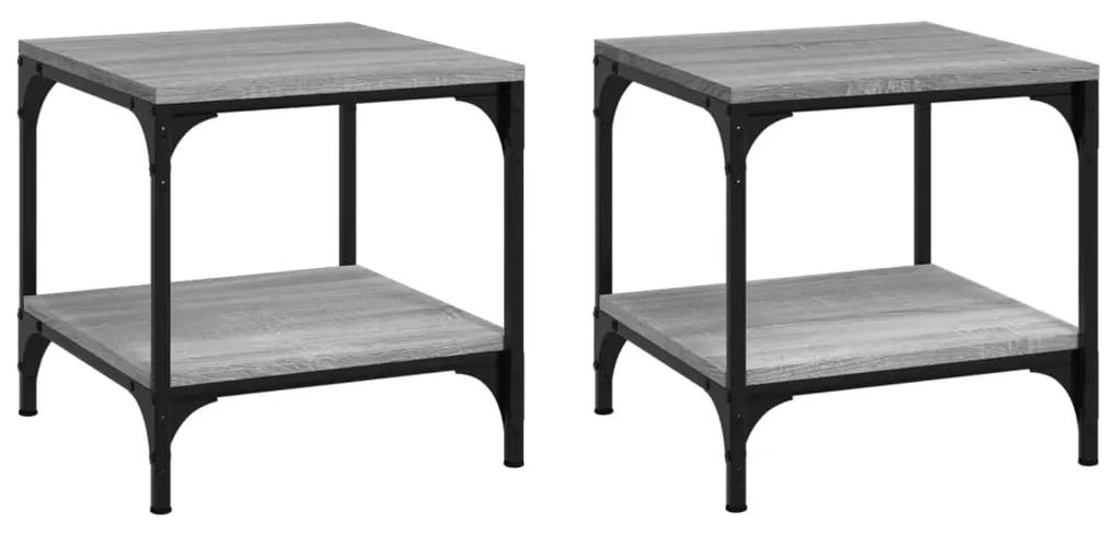 Tavolini 2pz grigio sonoma 40x40x40 cm in legno multistrato
