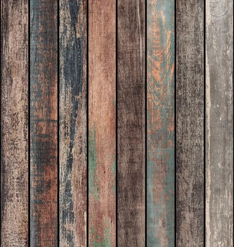 Fotomurale Wooden, multicolore