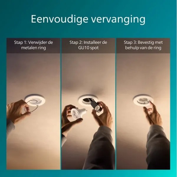 Philips - Set da 3 faretti da incasso PERIDOT 1xGU10/7W/230V bianco