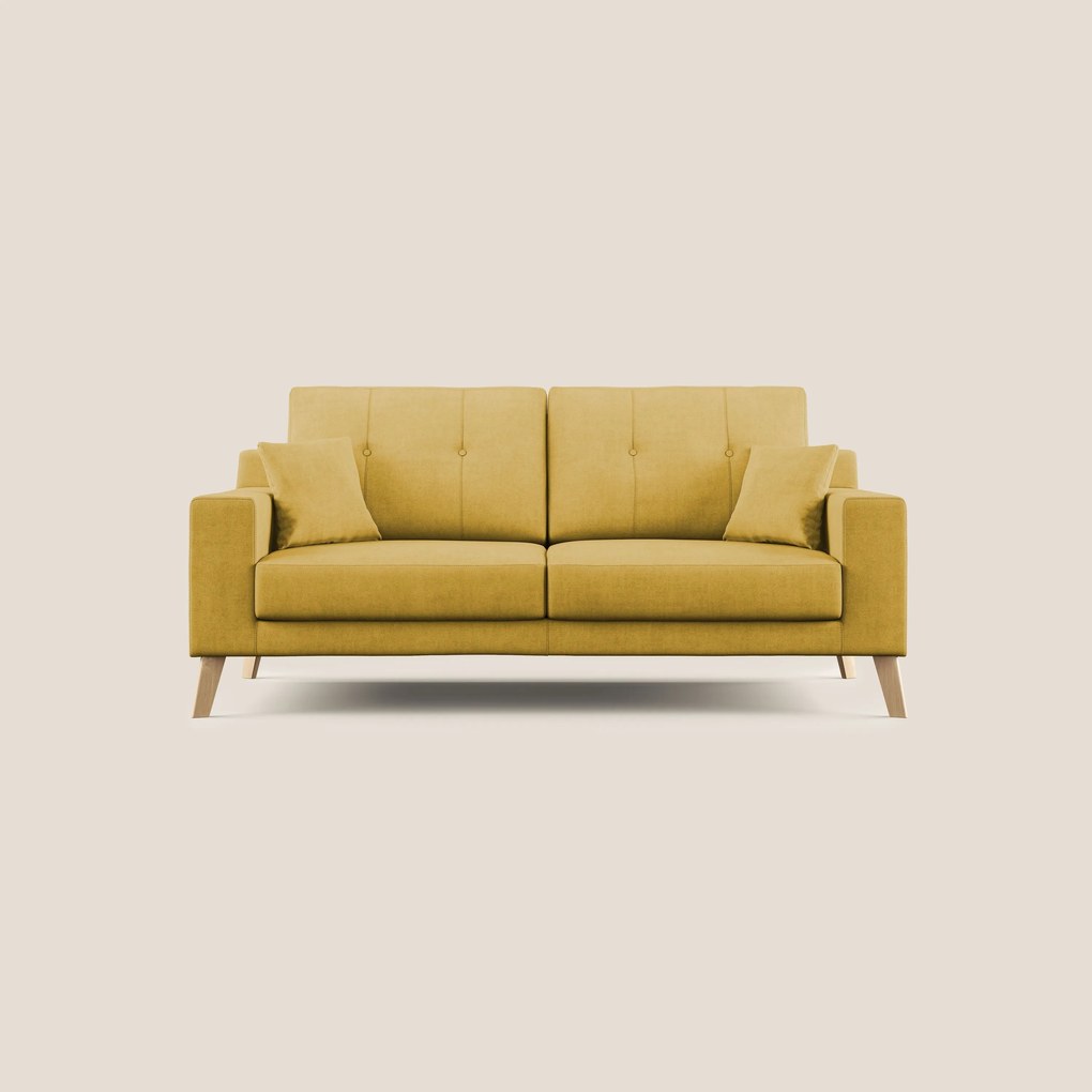 Danish divano moderno in tessuto morbido impermeabile T02 giallo 206 cm