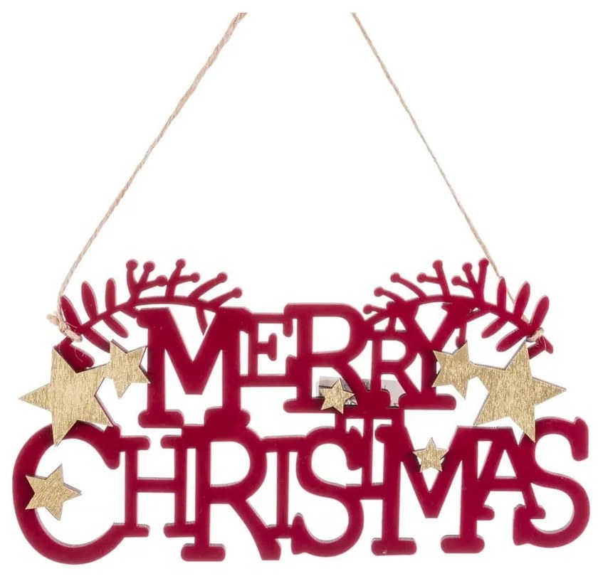Decorazione natalizia da appendere in legno 22 cm Merry Christmas – Casa Selección