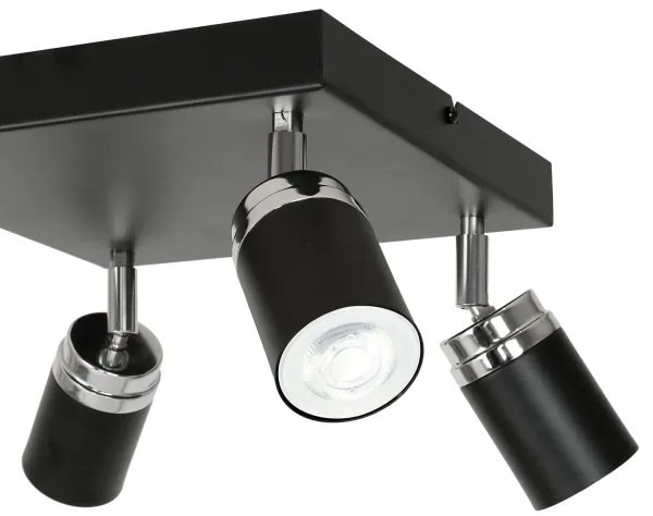 Faretto RENO 4xGU10/8W/230V nero/cromo