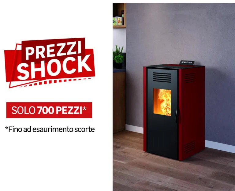 Stufa a pellet ventilata Nuova Vieste 7.3 kW bordeaux