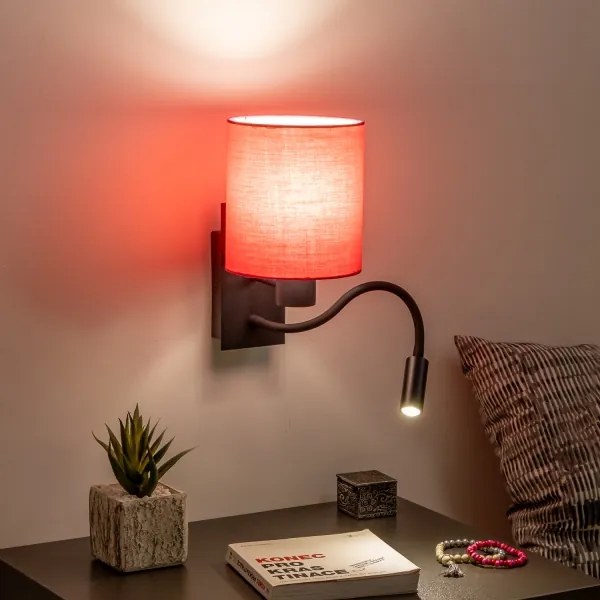 Brilagi - Applique a LED NUBILA 1xE27/25W/230V + LED/3W nero/rosa