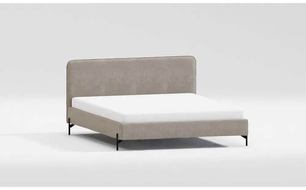 Letto singolo imbottito marrone chiaro con griglia 90x200 cm Barker - Ropez