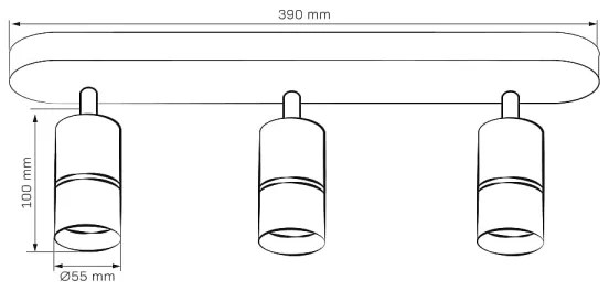 Faretto BAMBOO 3xGU10/10W/230V bianco