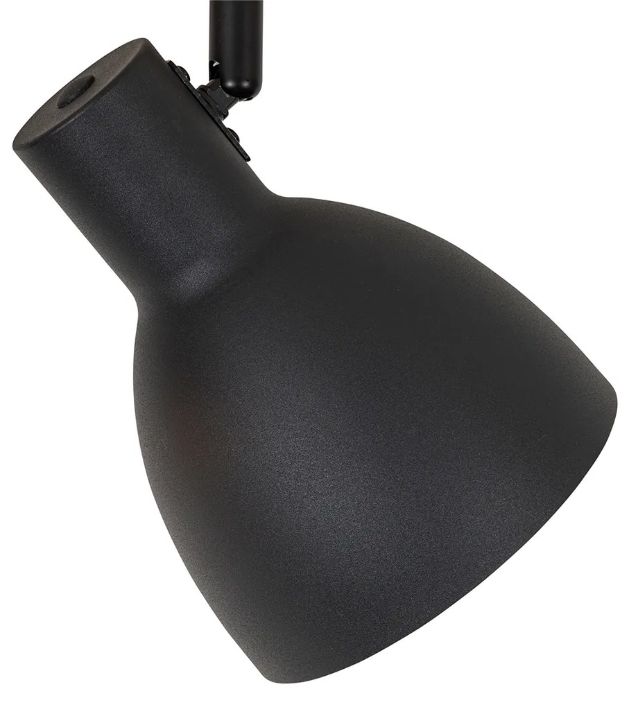 Faretto rustico nero con legno 4 luci - Flint