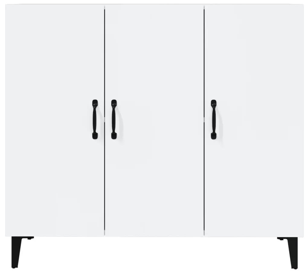 Credenza bianco lucido 90x34x80 cm in legno multistrato