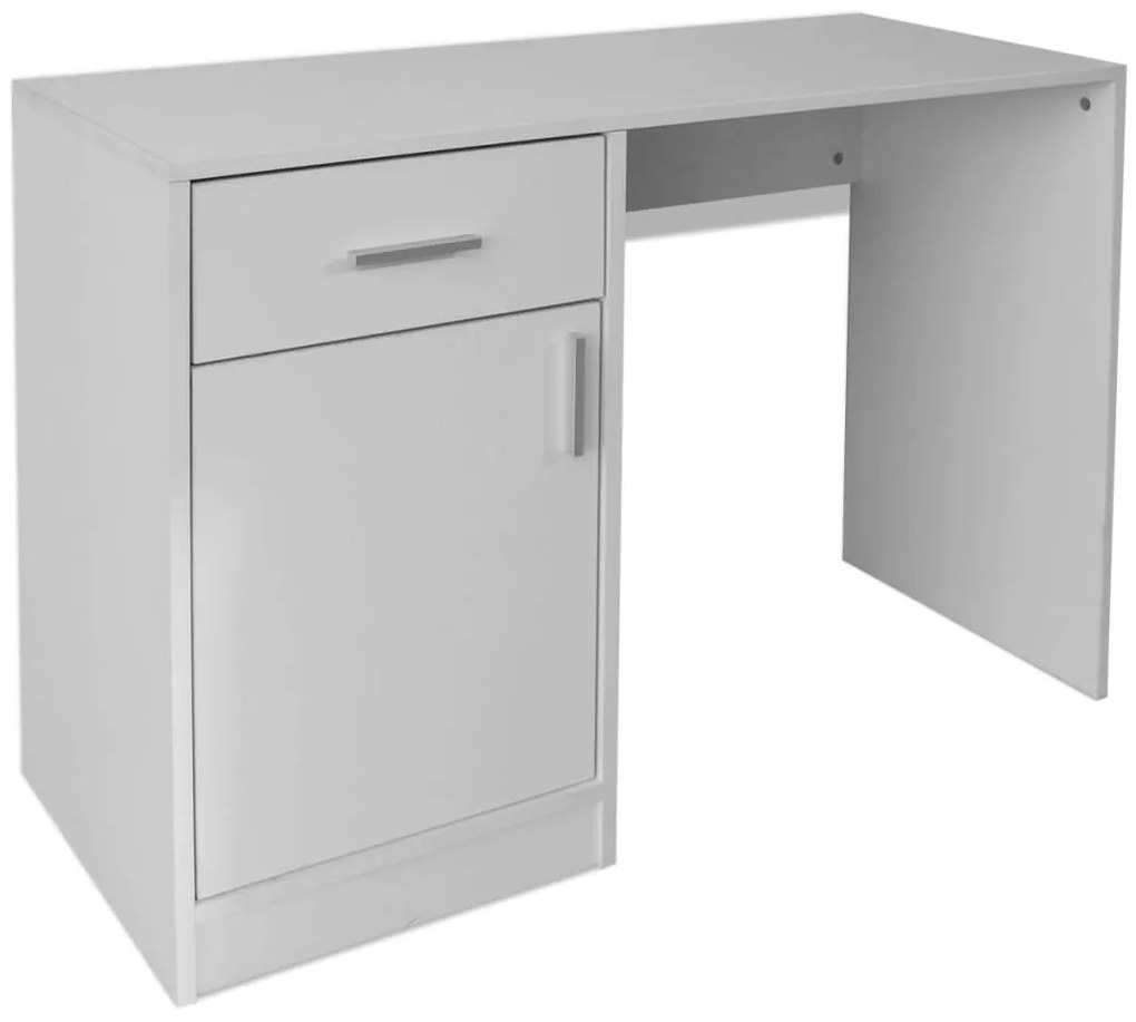 Scrivania con cassetti e anta bianca 100x40x73 cm